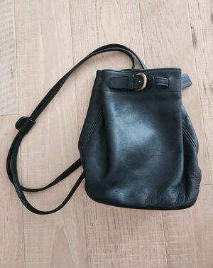 1994 Vintage Coach Leather Sonoma Drawstring Bucket Bag - Black